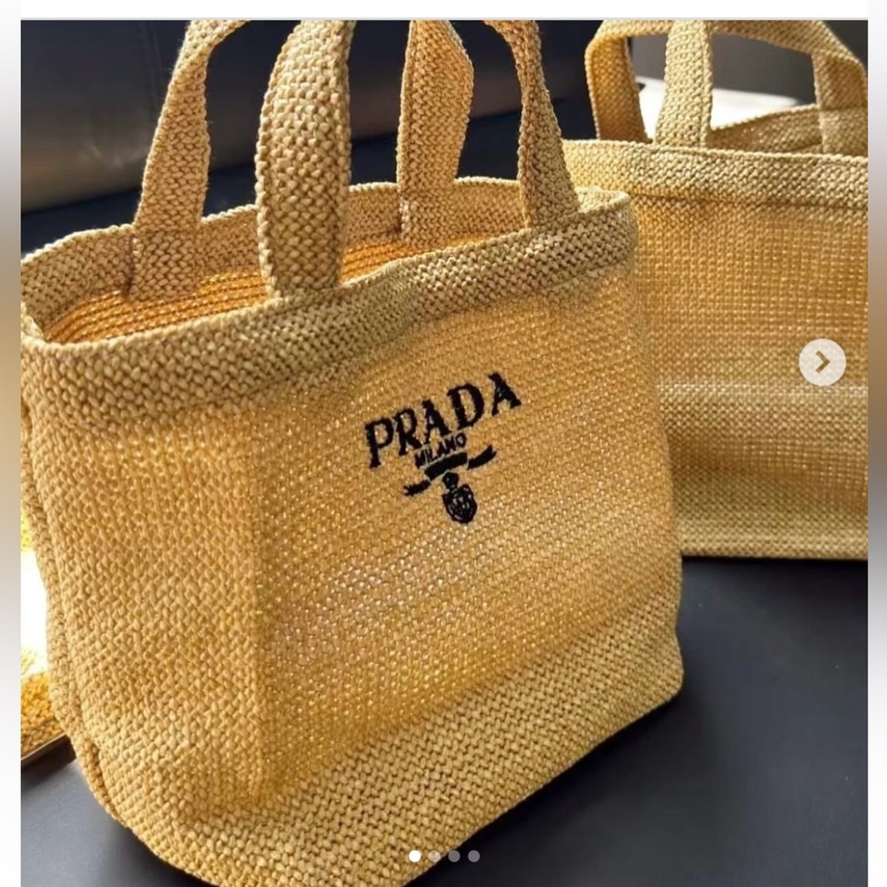 Prada Small Woven /Straw Tote Bag NWB - Picture 9 of 13